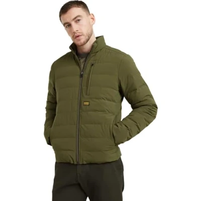 Afbeelding van G Star RAW heren Foundation gewatteerde jas met steekzakken in de kleur Mosgroen, maat: L