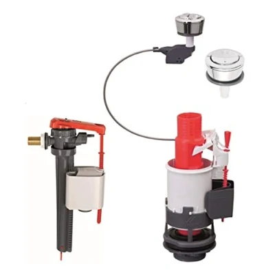 Afbeelding van Wirquin MW2 Kit Kabelgestuurd waterbesparingsmechanisme Dubbele spoelklep +Jollyfill Inlaat vlotterklep 3/8 messing