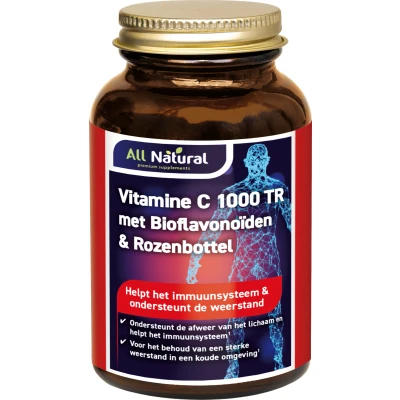 Afbeelding van All Natural Vitamine C 1000 TR met Bioflavonoïden &amp; Rozenbottel Tabletten
