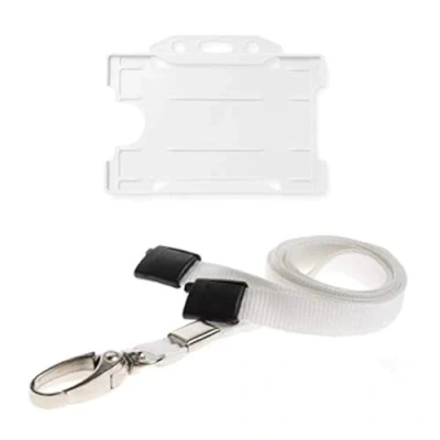 Afbeelding van ALG ID Cards® Witte Card Badge Houder Lanyard Kaarthouder Nekriem met Metalen Clip &amp; Veiligheid Breakaway Release voor Pashouder