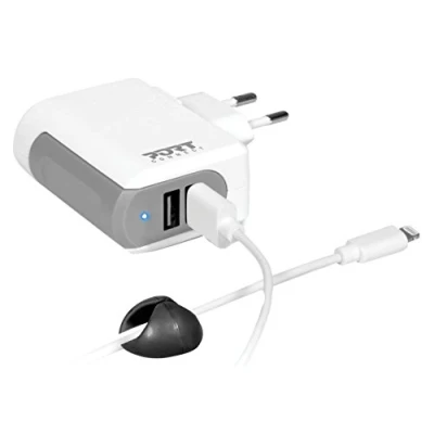 Afbeelding van Port Designs Wall Charger 2 Usb+Lightning Mobiele telefoon, Smartphone, Tablet Grijs, Wit AC, DC Binnen