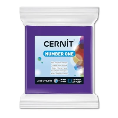 Afbeelding van Cernit CE0900250900C Block modelleermassa (polymeer) NUMBER ONE, ovenhardend, direct te gebruiken, 250 g, ideaal voor doe het zelf, sieraden en figuren, beginners hobbykunstenaars, paars, 1
