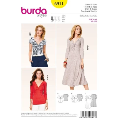 Afbeelding van Burda Naaipatroon 6911 Shirt in variaties en jurk