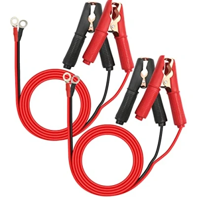 Afbeelding van HuaLiSiJi krokodillenklemmen, autoaccu, 12 V, 24 accuklemmen, 14 AWG 30 A, voor ander apparaat (1 m, 4 stuks)
