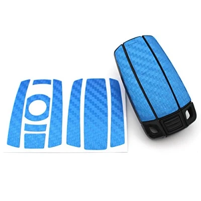 Afbeelding van Finest Folia Sleutelfolie K141 voor 3 toetsen autosleutels (alleen Keyless Go) folie cover (blauw carbon)
