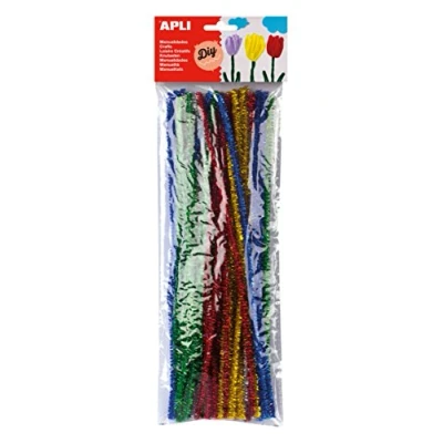 Afbeelding van Apli Chenilledraad, Blister Met 50 Stuks In Geassorteerde Glossy Kleuren Chenilledraad