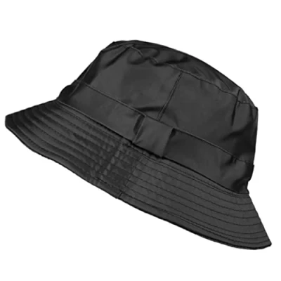 Afbeelding van TOUTACOO, nylon look regenbob, regenhoed (Fleece Zwart)