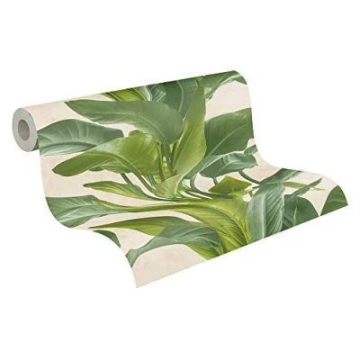 Afbeelding van Leen Bakker Livingwalls Behang Tropische Bladeren Groen 53cm X 10,05 M AS378623 Vinyl