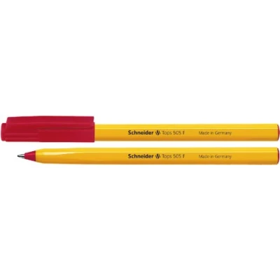 Afbeelding van balpen Schneider Tops 505 F rood doos met 50 stuks