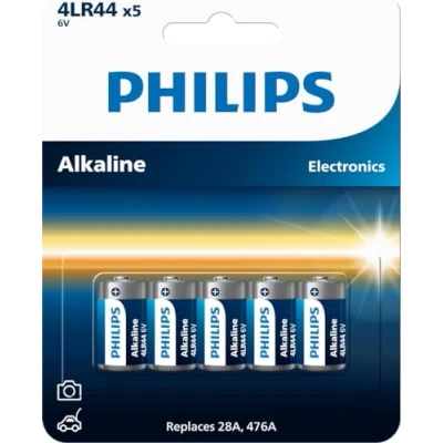 Afbeelding van Philips 4lr44 6v batterij alkaline LR44 476A PX28A L1325 5 stuks