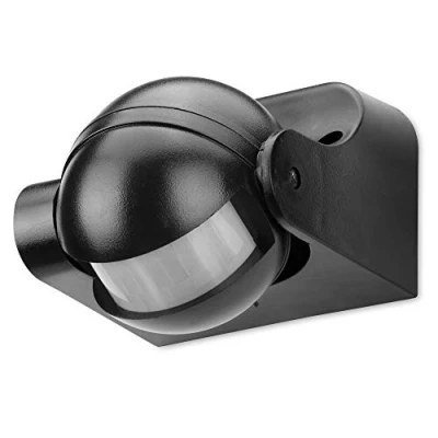 Afbeelding van conecto Infrarood bewegingsmelder binnen en buiten opbouw muur LED 180 kantelbaar IP44 schemeringssensor (1 stuk), zwart