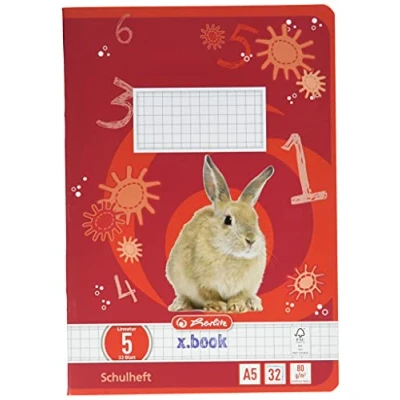 Afbeelding van Herlitz Schrift, A5, liniatuur 05, houtvrij papier, geruit, 80 g/m², 5 x mm, 32 vellen, wit