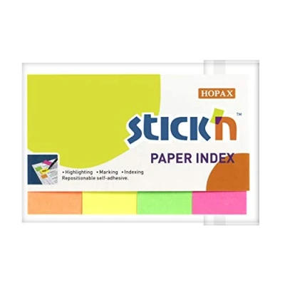 Afbeelding van Stick&#039;n Index Notes 50x20mm Neon Fluorescerend 50 Tabs Per Kleur 200 Sticky