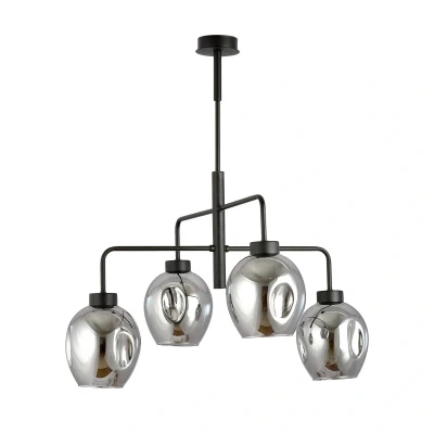 Afbeelding van EMIBIG LIGHTING Hanglamp Lukka, 4 lamps, zwart/grafiet