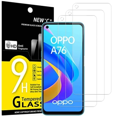 Afbeelding van NEW&#039;C 3 Stuks, Screen Protector voor Oppo A76, Gehard Glass Schermbeschermer Film 0.33 mm ultra transparant, resistent