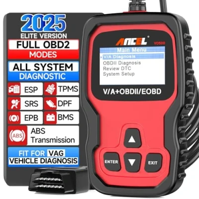 Afbeelding van ANCEL OBD2 diagnoseapparaat voor VW/Audi/Skoda/Seat voertuigen, foutcode uitleesapparaat met EPB olie, TPS reset, volledig systeemdiagnose, auto alle VAG na 2000 [versie 2024] in