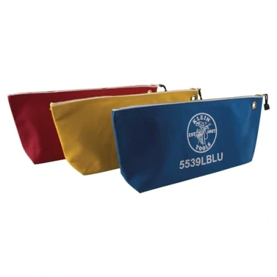 Afbeelding van Canvas Tool Bag met rits, diverse kleuren 3 Pack Pouch Coin Bag, Klein Tools 5539LCPAK