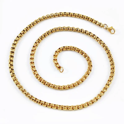 Afbeelding van 60cm 3mm Jasseron Schakelketting Stalen Goudkleur Ketting Dames Heren