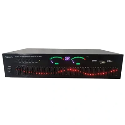 Afbeelding van EQ666BT Dual 20 bands grafische equalizer Audio Digitale effectencontroller, Hifi Home EQ Tuning equalizer, Stereo Treble Mid Bass aanpassing, Ingebouwde Bluetooth/USB