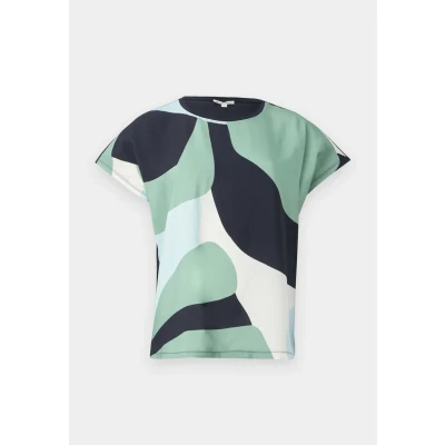Afbeelding van TOM Tailor Tshirt print, Dames, Maat: Medium, Faded green
