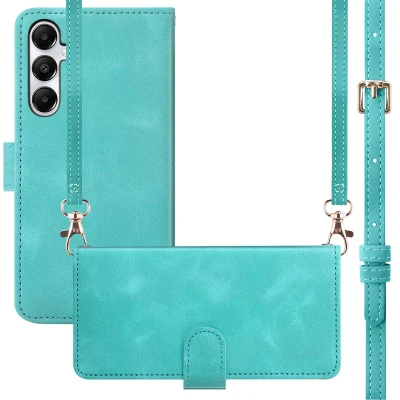 Afbeelding van Samsung Galaxy A16 (5G) Hoesje Kunstleder imoshion Koordhoesje/Bookcase Turquoise Telefoonhoesje