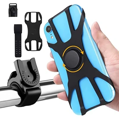 Afbeelding van PFLYPF 1 delige fiets telefoonhouder voor mobiele telefoon, navigatiehouder, anti shake voertuighouder, 360 draaibare afneembare siliconen houder, geschikt 4,5 7 inch telefoons