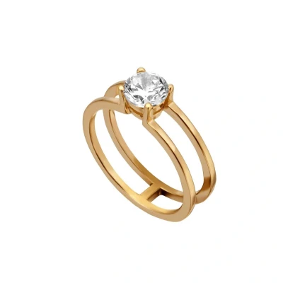 Afbeelding van Esprit ESRG001012 Lillian Ring Zilver geelgoudverguld Goudkleurig
