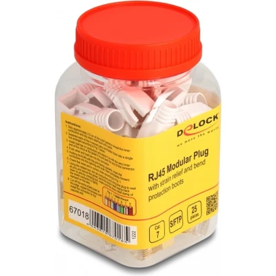 Afbeelding van Delock RJ45 Modularer Stecker mit Zugentlastung und Knickschutztülle