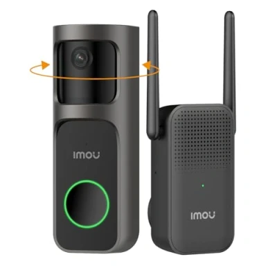 Afbeelding van Imou video deurbel 3MP met chime, 166D FOV lens + 30 pan ondersteunt smart tracking, 2,4 GHz WLAN, personenherkenningsalarm, 2 weg audio, toegang op afstand, wifi