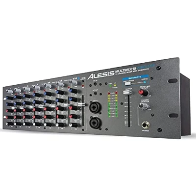 Afbeelding van Alesis MultiMix 10 Wireless 3U kanaals rackmountmixer met Bluetooth streaming, 4 Jack/XLR High Headroom ingangen, 2 bands EQ op elk kanaal en Aux Sends