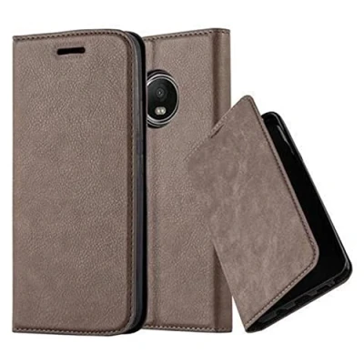 Afbeelding van Cadorabo Hoesje geschikt voor Motorola MOTO G5 PLUS in KOFFIE BRUIN Beschermhoes Case magnetische sluiting Cover
