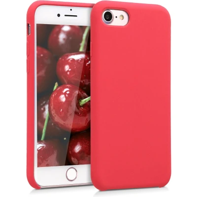 Afbeelding van kwmobile telefoonhoesje compatibel met Apple iPhone SE (2022) / (2020) 8 7 hoesje Zachte case voor smartphone Back cover in neon rood