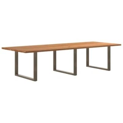 Afbeelding van vidaXL Eettafel rechthoekig 320x120x74 cm massief eikenhout lichtbruin