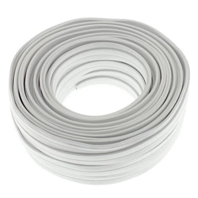 Afbeelding van luidsprekerkabel plat 2x2,5mm² wit 25m CCA audiokabel