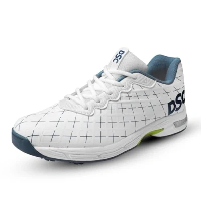 Afbeelding van DSC Biffer 22 Cricket Shoes Color: Grey Size: 6 UK/ 7US / 40EU For Men &amp; Boys Material: Faux Leather Breathable and Supersoft High Grade Rubber