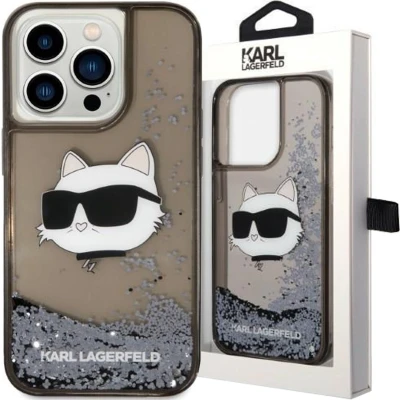 Afbeelding van Karl Lagerfeld KLHCP14LLNCHCK iPhone 14 Pro 6.1 zwart/zwart hardcase Glitter Choupette Head