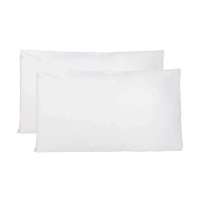 Afbeelding van Paar kussenslopen 100% Pure katoen 40x80 CM, Set van 2 Bed Kussen Stoffen Gemaakt in Italië, Tassluiting, Solid Color, Standaard Maat met Wit