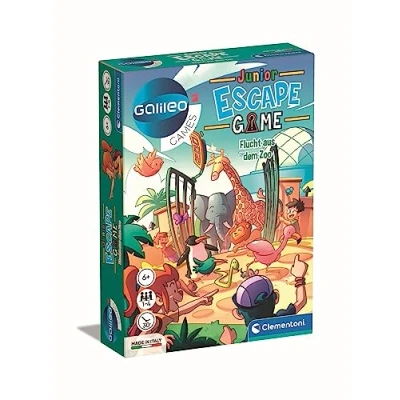 Afbeelding van Clementoni Galileo Escape Game Junior Ontscape spel voor kinderen vanaf 6 jaar gezelschapsspel en familiespel 59338, 11,2 x 15,6 3,2