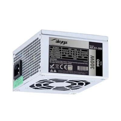 Afbeelding van AKYGA AK S1 300 SFX voeding voor PC 300W PPFC P4 2X SATA Molex 12cm ventilator