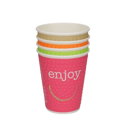 Afbeelding van 40x Koffiebeker Enjoy bubble dubbelwandig 12oz 350ml