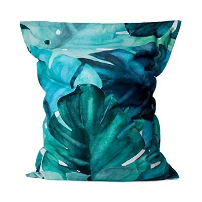 Afbeelding van Lumaland Zitzak XXL Grote Bean Bag Indoor &amp; Outdoor Reuzenzitzak 140x180cm 380L Weerbestendig, Waterdicht Robuust Wasbare hoes voor binnen en buiten Gezellig Zitkussen [Botanical]