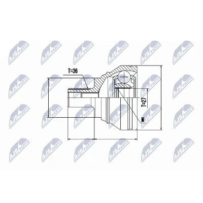 Afbeelding van Homokineet reparatie set, aandrijfas NTY NPZ VW 019