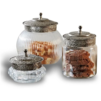 Afbeelding van LOBERON Pot set van 3 Plévin helder/zilverkleurig