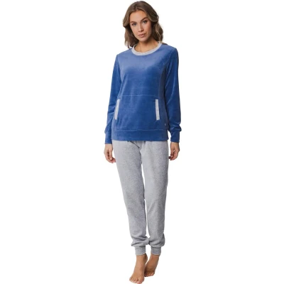 Afbeelding van Blauwe velours pyjama Pastunette Blauw Maat 48