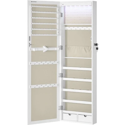 Afbeelding van MAZAZU Sieradenkast Met Spiegel Hangend Wit 27.3x5x110