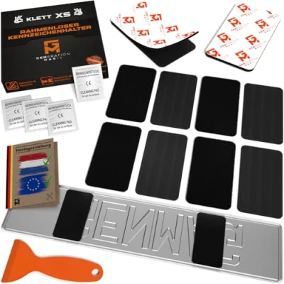 Afbeelding van GENMAG® Klittenband Kentekenplaathouder Auto en Motor [Extra Sterk &amp; Universeel] Frameloos Kenteken Kentekenhouder Nummerplaathouder Motorfiets