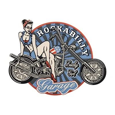 Afbeelding van Finally Home Grote retro rockabilly jaren 80 bikerpatch om op te strijken, vintage motorfiets patches, Amerikaanse rugpatch, motorjas, old school patch voor leren vesten