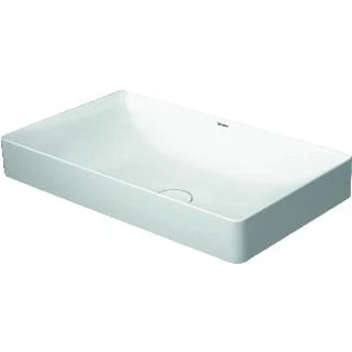 Afbeelding van Duravit durasquare opzetwastafel 600 mm wit hoogglans zonder kraangat geslepen wondergliss 23556000001