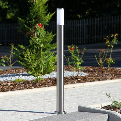 Afbeelding van Lindby Padverlichting, zuillampen 1licht roestvrij staal, polycarbonaat H: 110 cm E27 wit