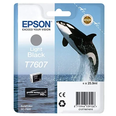 Afbeelding van Epson T7607 (C13T76074010) Inktcartridge Licht zwart